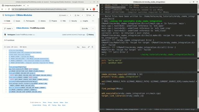 Integrating Ruby and C++ using MRuby and CMake смотреть онлайн