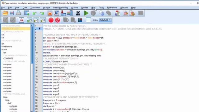 V5.17 - Randomized (Permutation) Correlation in SPSS (Example 2) смотреть онлайн
