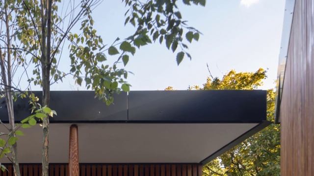 The house with its exterior is wrapped in vertical metal walls смотреть онлайн