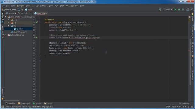 JavaFX Java GUI Tutorial - 3 - Anonymous Inner Classes and Lambda Expressions смотреть онлайн