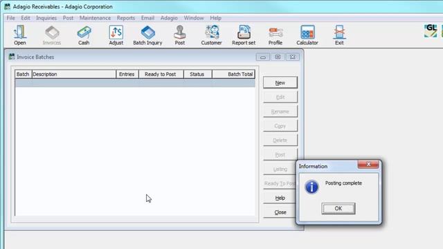 Adagio Receivables - Posting Batches смотреть онлайн