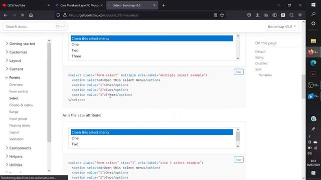 Cara Rumus Select Bootstrap 5 смотреть онлайн