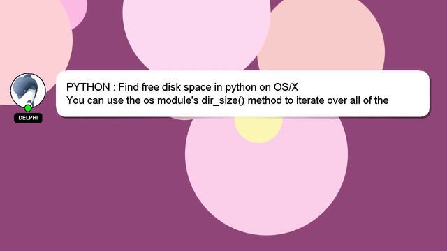 PYTHON : Find free disk space in python on OS/X смотреть онлайн