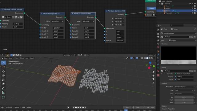 LIVENODING Geometry Nodes: Basic Texture Displacement To Animate Instances смотреть онлайн