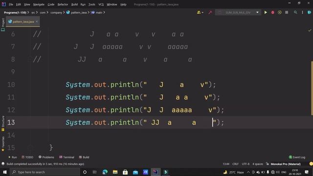 JAVA #8 - Write a Java Program to Display the 'JAVA' Pattern | Java Pattern Question | Java 2021 смотреть онлайн