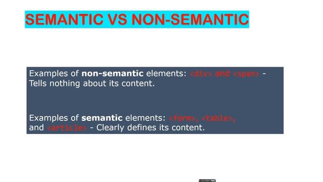 semantic vs non semantic elements in html | difference in html and html5 | semantic element in hind смотреть онлайн