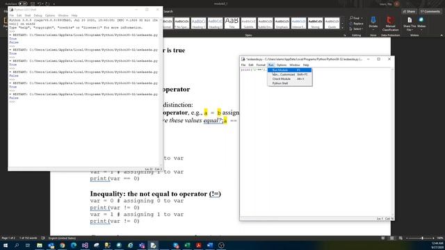 module3_1 Comparison operators смотреть онлайн