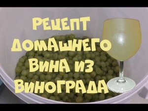 Рецепт домашнего ВИНА из белого винограда.