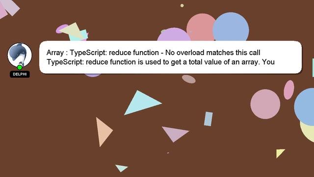 Array : TypeScript: reduce function - No overload matches this call смотреть онлайн