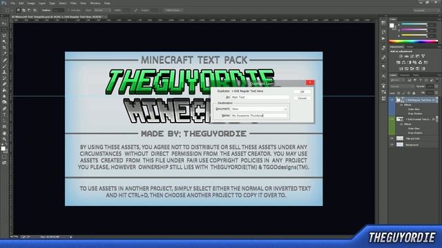 [TUTORIAL] Free 3D Minecraft Text Photoshop Template/Asset How to Make 3D Minecraft Text смотреть онлайн
