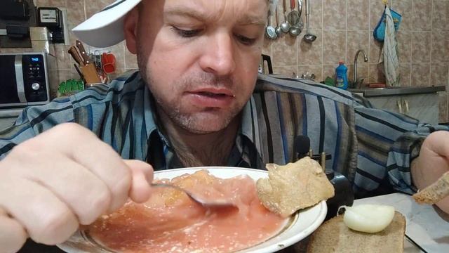 МУКБАНГ борщ / ОБЖОР борщец со свининой