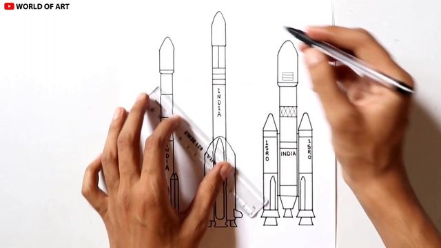 how to draw rocket step by step | ISRO Rocket drawing, Indian Chandrayan смотреть онлайн