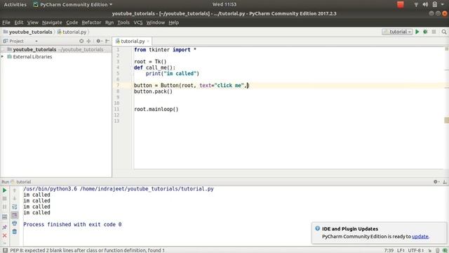Python GUI Tutorial - 5 - Binding functions to Buttons смотреть онлайн