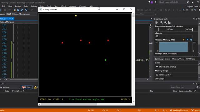 Walking Monsters - C# Console Game смотреть онлайн