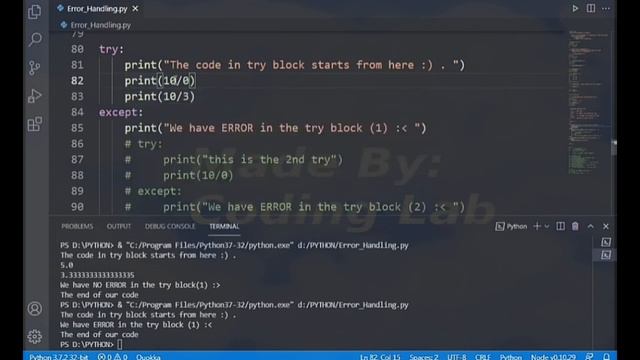 Python Lesson 24 : Handling Exceptions - part 1 смотреть онлайн