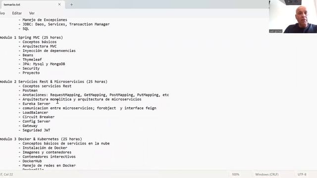 presentacion curso Java, Spring,Microservicios,Docker,Kubernetes,Angular смотреть онлайн