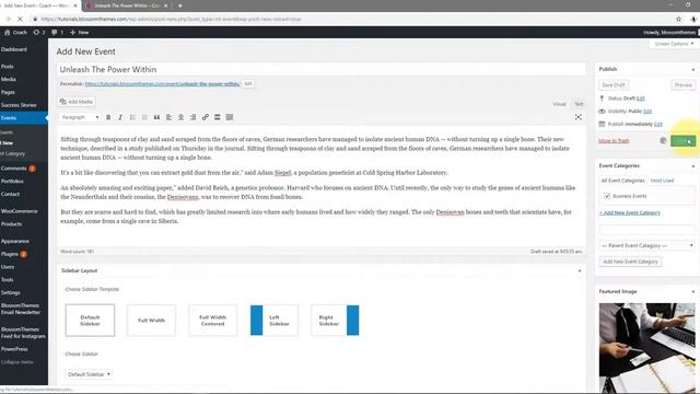 How to Configure Event Page Template | Blossom Coach Pro WordPress Theme смотреть онлайн