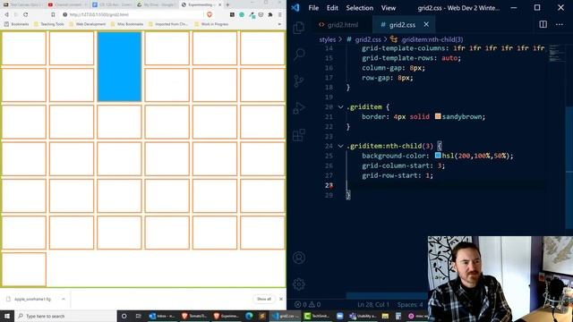 Work with CSS Grid Lines Using Grid Column Start and Grid Row Start смотреть онлайн