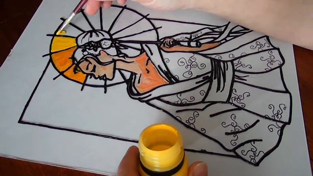 Рисунок витражными красками / GALLERY GLASS COLORS / Моя первая картина на стекле смотреть онлайн