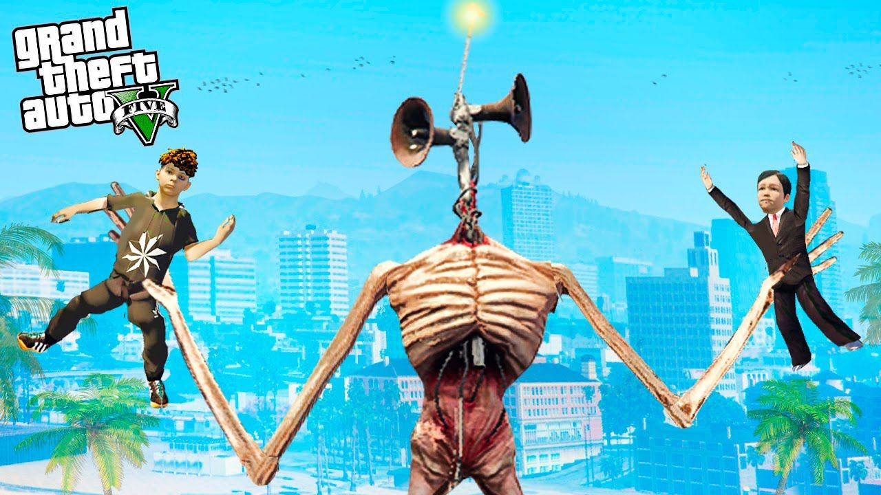 СИРЕНОГОЛОВЫЙ СХВАТИЛ МЕЛКИХ! БЕЗУМНАЯ БИТВА С SCP! СЕКРЕТНЫЙ СИРЕНОГОЛОВЫЙ ПРОТИВ ЛЮДЕЙ В ГТА 5 смотреть онлайн