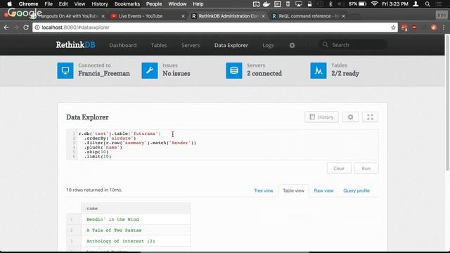 RethinkDB смотреть онлайн