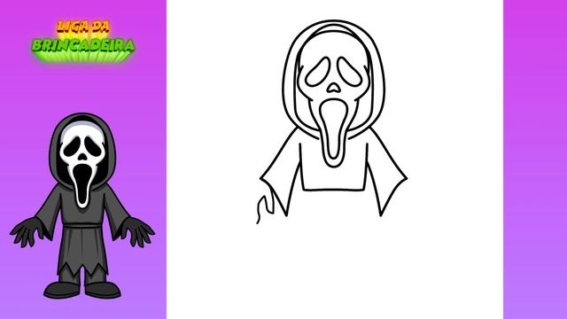 Como DESENHAR um ROSTO SCREAM - Como DIBUJAR un ROSTRO DE SCREAM - How to DRAW GHOSTFACE SCREAM