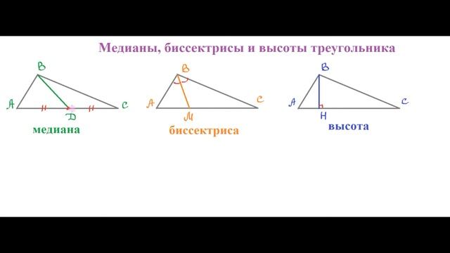 Геометрия 7 класс Медианы, биссектрисы и высоты треугольника смотреть онлайн