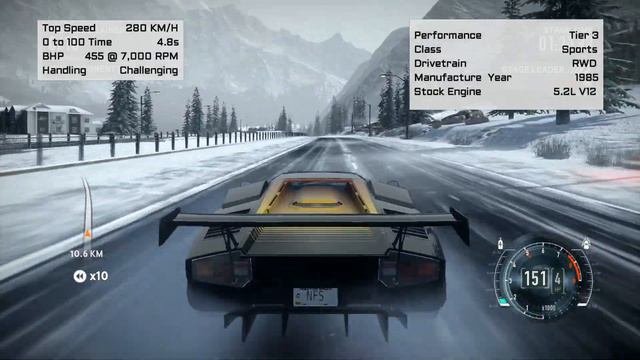 Lamborghini Countach 5000 QV, Engine Sound (Mod Showcase) NFS: The Run смотреть онлайн