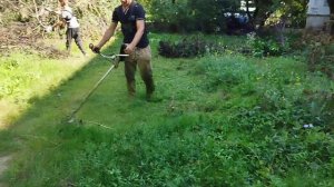 Бензокоса штиль фс 450 в работе или почему вредно косить без кожуха длинным хвостом