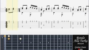 Rondo Alla Turka (Turkish March) - Mozart (Solo + Guitar tab + Tutorial)