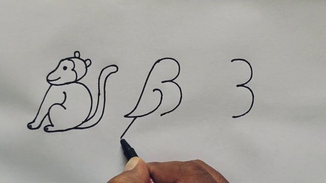 How To Draw Beautiful Drawing From 333 Number | Easy Number Drawing