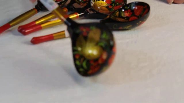 Деревянная ложка Хохлома I www.artshop-rus.com смотреть онлайн