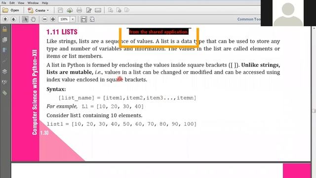 Revision of Python-string and lists смотреть онлайн
