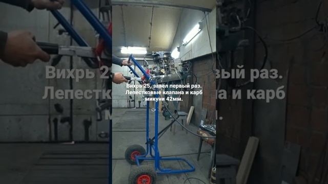 Вихрь 25 на лепестковых клапанах и карбом микуни 42мм. Наконец-то завёл:) смотреть онлайн