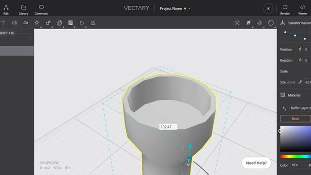 How to use Vectary to make a 3D model of a torch. смотреть онлайн