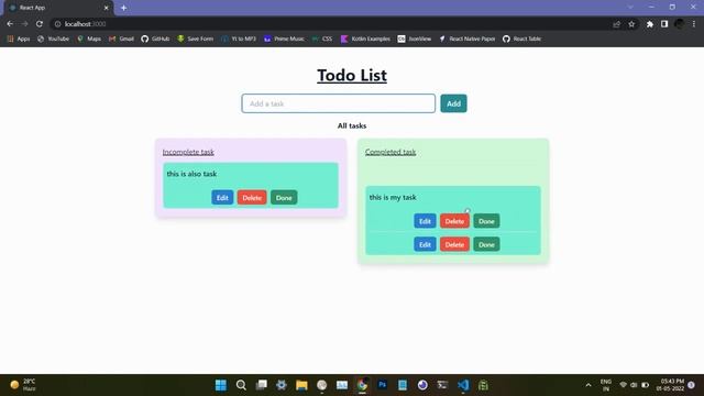 Todo list using React.ts смотреть онлайн