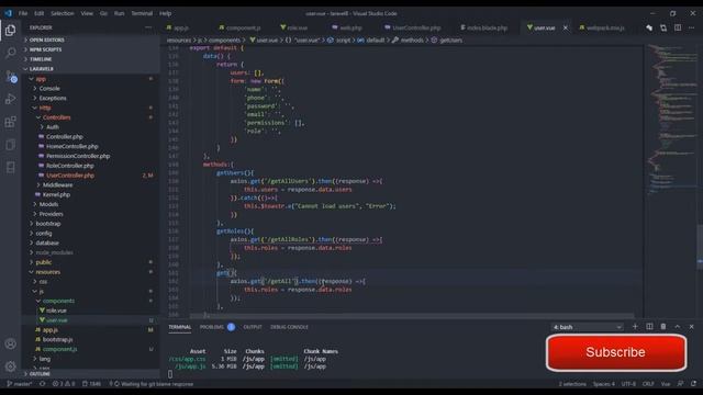 Part 20 USER FORM - Laravel 8 Admin Panel with Roles and Permission смотреть онлайн