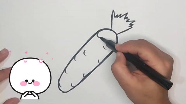 Draw a picture of a carrot | рисуем морковку овощи для детей | Bolalar uchun sabzavotlarni chizish смотреть онлайн