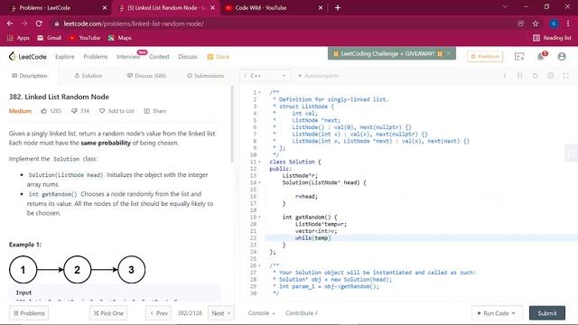 Linked List Random Node || DSA series || Code wild смотреть онлайн