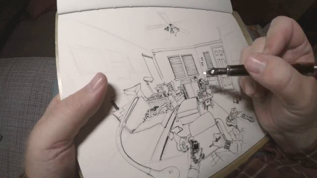 Living room sketch time lapse смотреть онлайн