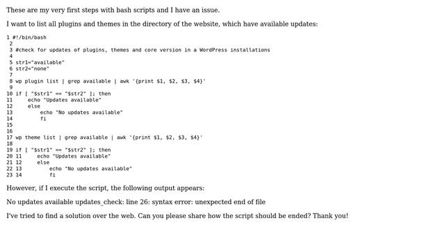 Wordpress: Bash script to check available updates смотреть онлайн