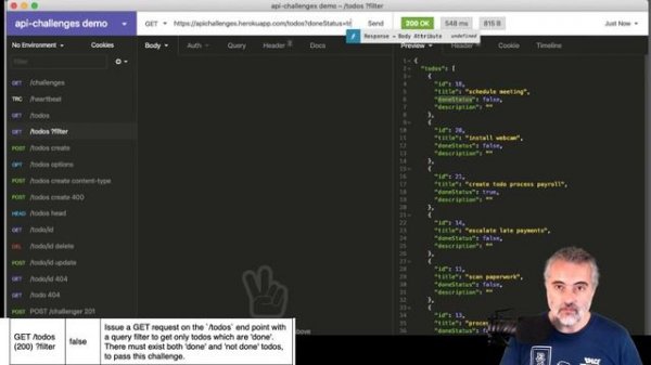 API Challenges - How to Solve GET todos 200 filter