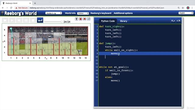 6 Day 6 Beginner Python Functions & Karel 8 Jumping over Hurdles with Variable Heights смотреть онлайн