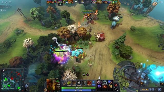 Bristleback качаем первый скил сразу и нагибаем