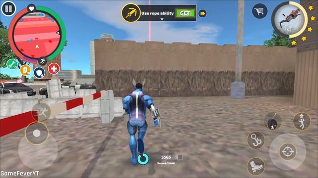 Rope Hero Vice Town - (Big Eared Rope Hero With BQ Heavy Weapons) Huge Police Car Robot in Army Bas смотреть онлайн