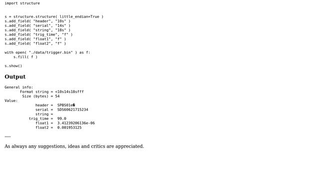 An imitation of reading a C Struct from binary file in python 2.7 смотреть онлайн