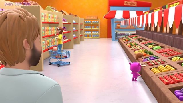 Joy Joy Family Going To The Store | Healthy Choices | Eat Fruits and Veggies | Baby Joy Joy смотреть онлайн