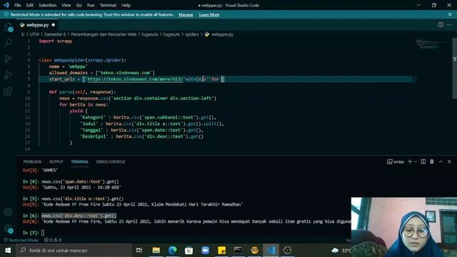 Crawling data berita menggunakan scrapy python, text preprocessing, olah data menggunakan Orange смотреть онлайн