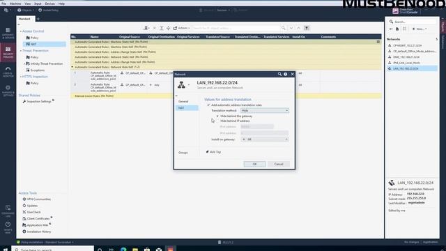 LAB:14 Configuring Hide NAT in Check point Firewall R81 смотреть онлайн