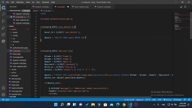 How to Delete registered user data from database in php & MySQL Part-#10 смотреть онлайн